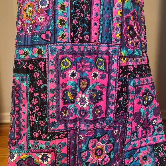 Stunning 70s/60s Vibrant Patchwork Quilted Maxi High Waisted Overskirt - Picture 9 of 16